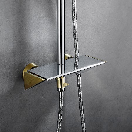 3723 Shower Chrome+Gold