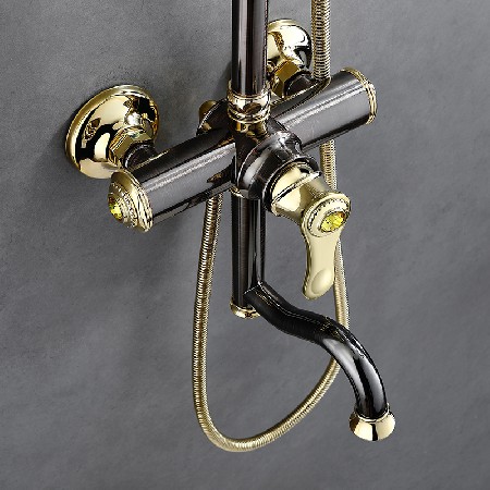 V1 shower brown antique+zirconium gold